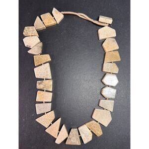 NEW fossil coral knotted necklace